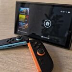 A Nintendo Switch 2 console with the controllers removed