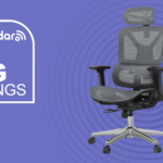FlexiSpot ErgoX office chair on a purple background beside a TechRadar badge reading Big Savings.