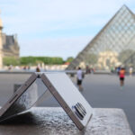 Samsung Galaxy Z Fold 6 in Paris in front of the Louvre pyramid