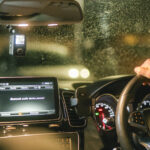 Vantrue E360 dash cam on a car windscreen