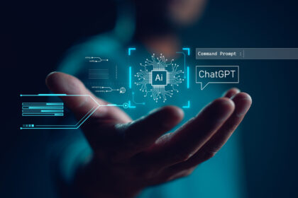 a hand open with the words chatgpt and ai hovering