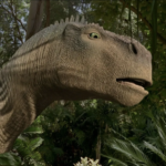 A dinosaur seen from the side in Disney's Dinosaur