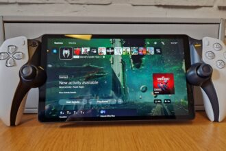 Image of the PlayStation Portal handheld gaming device