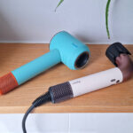 Dyson Supersonic r and Supersonic Nural hair dryers, in reviewer's bathroom