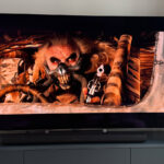 A scene from Mad Max: Fury Road, displayed on the LG G5 OLED TV.