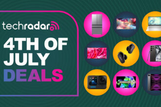 Collage of tech on sale in the 4th of July sales