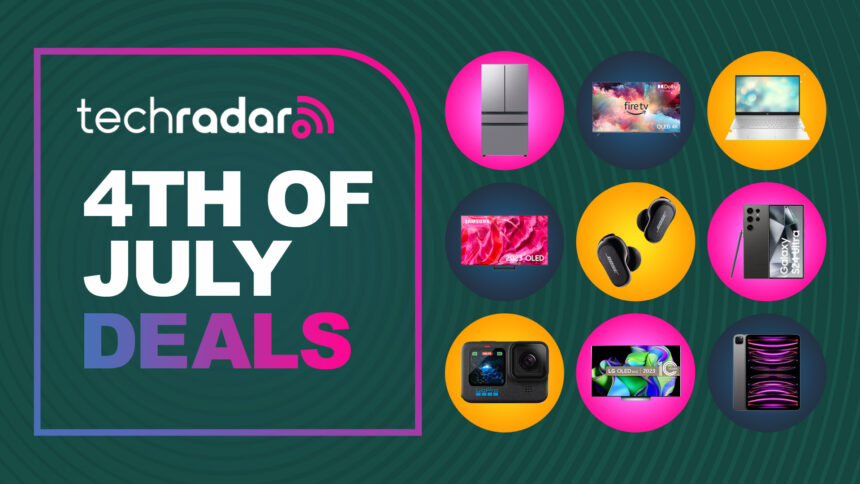 Collage of tech on sale in the 4th of July sales