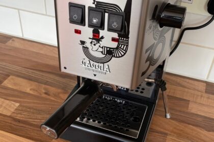 Gaggia Classic coffee maker on kitchen counter