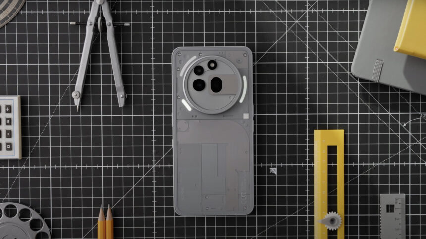 The Nothing Phone 3a from the back