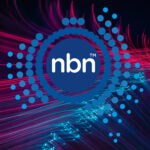 NBN logo on fibre optic background