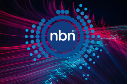 NBN logo on fibre optic background