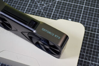 The GeForce RTX logo on the Nvidia GeForce RTX 5090
