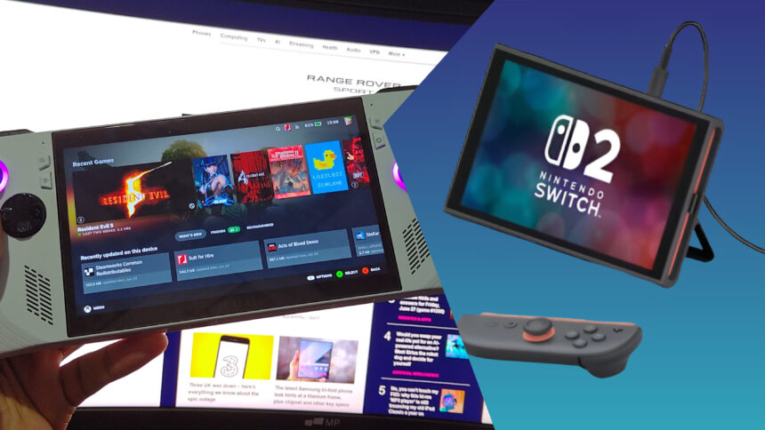 ROG Ally using Bazzite vs Switch 2