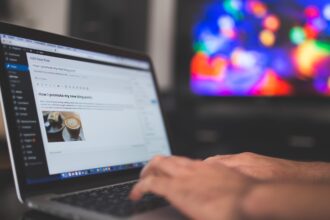 Person working on a WordPress post