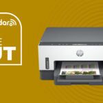 HP Smart Tabk 6001 printer deal on a TechRadar template with wording 'price cut'