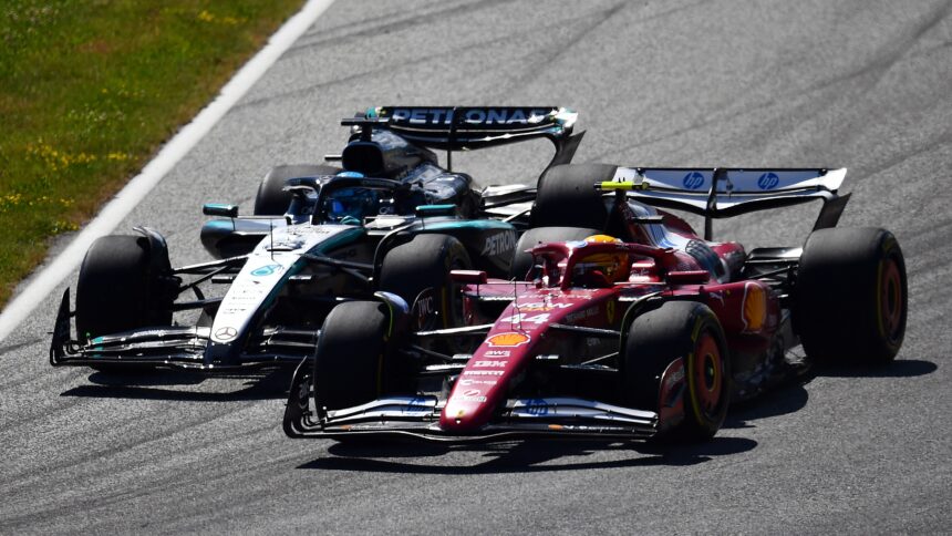 Lewis Hamilton and George Russell go head-to-head at the Austrian GP.