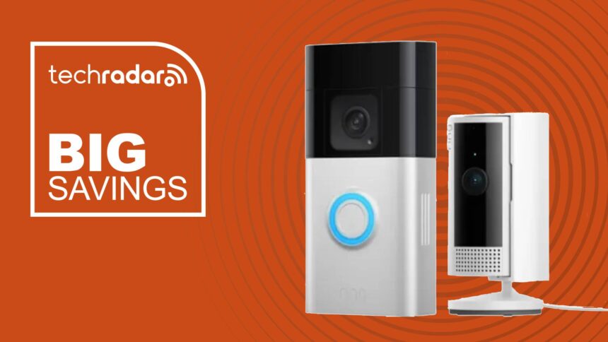 Ring door bell and camera bundle deal with a label reading 'big savings'