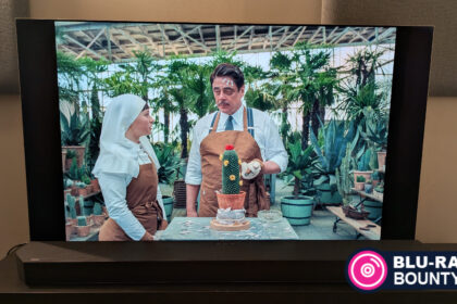 Blu-ray Bounty August 2025 header image with The Phoenician Scheme on LG G5