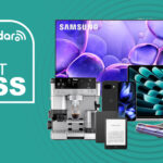 Collage of tech deals from the Currys bank holiday sale, including a Samsung TV, MacBook, Ninja coffee maker, Kindle, Dyson and Sony earbuds