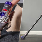 Dyson V8 vacuum (left) and V15 (right)