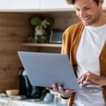 A man using a laptop