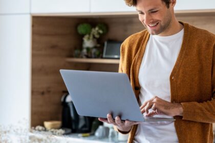 A man using a laptop