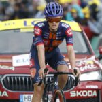 Oscar Onley of Great Britain and Team Picnic PostNL crosses the finish line of Stage 19 of the 112th Tour de France 2025, a 93,1 km stage from Albertville to La Plagne on July 25, 2025 in La Plagne, France.