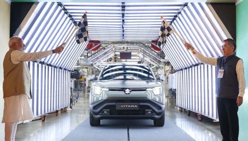 Maruti Suzuki e Vitara Production Narendra Modi Flag Off 1