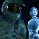 Master Chief and Cortana, standing side by side