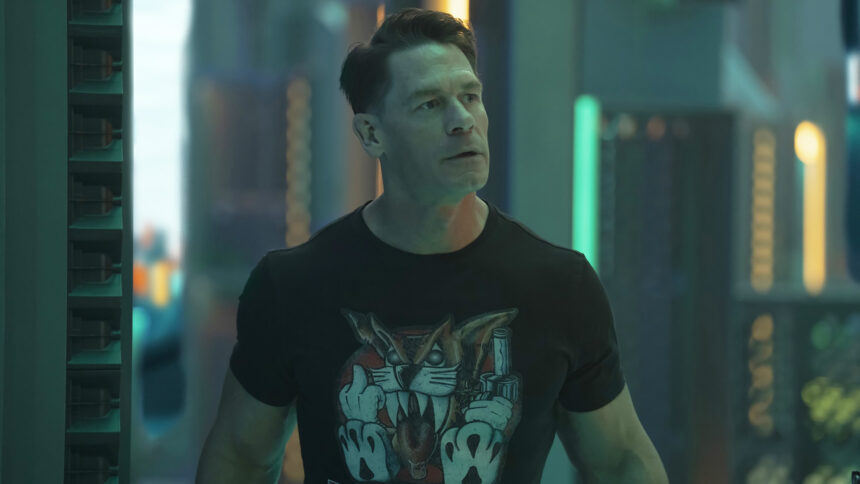 Chris Smith walking through the Quantum Unfolding Chamber in Peacemaker season 2 episode 1