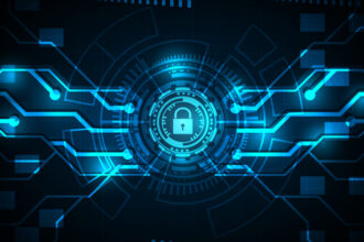 Abstract image of cyber security in action.