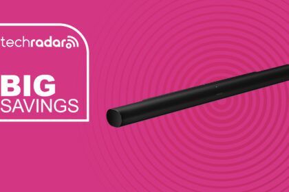 Sonos Arc Ultra on a pink background