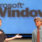 Bill Gates and Jay Leno at the Windows 95 launch in 1995