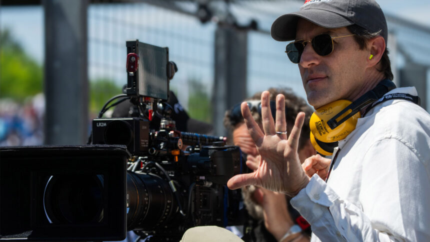 Director and producer Joseph Kosinski on the set of Apple Original Film F1.