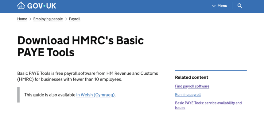 HMRC Basic PAYE Tools