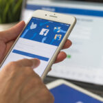 Facebook social media app logo on log-in, sign-up registration page