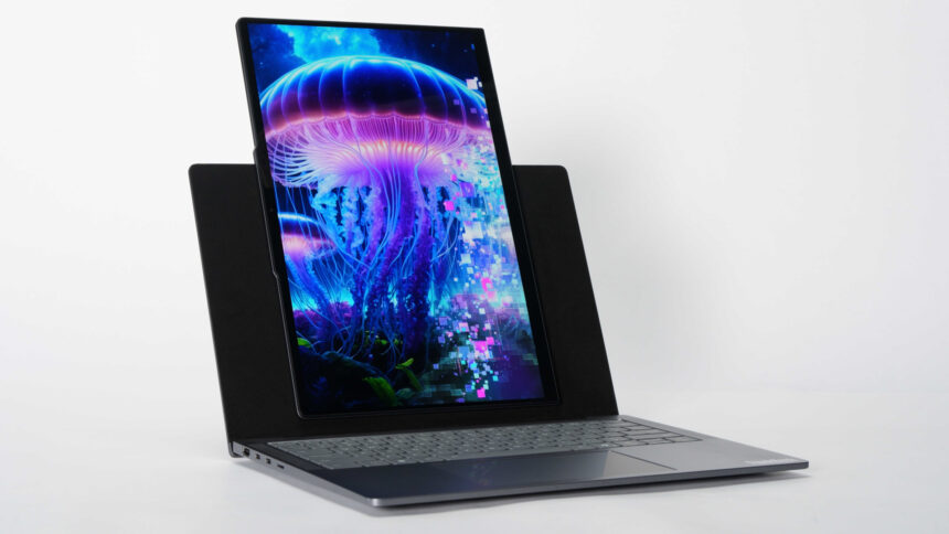 Lenovo ThinkBook VertiFlex Concept in portrait mode