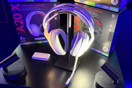 A photograph of the Logitech G Astro A20 X gaming headset