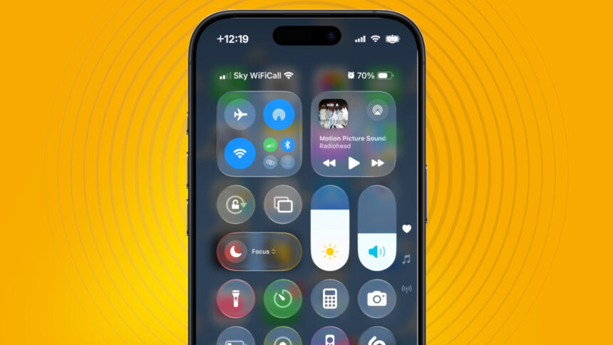 Liquid Glass interface in iOS 26