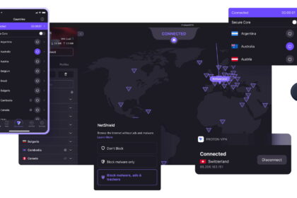 Proton VPN apps running on Windows, Mac, iPhone and Android devices.