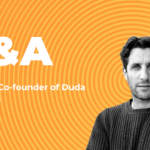 headshot of Itai Sadan CEO Duda on orange background