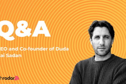 headshot of Itai Sadan CEO Duda on orange background