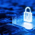 Security padlock and circuit board to protect data