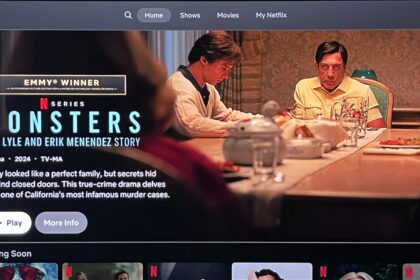 Netflix interface showing program info for Monsters docudrama