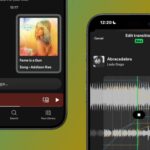 Screenshots of Spotify's new Mix function and Messages feature side-by-side