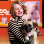 Diane Keaton pictured with a dog for Helen Woodward Animal Center.