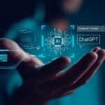 Ai tech, businessman show virtual graphic Global Internet connect Chatgpt Chat with AI, Artificial Intelligence.