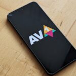Scren grab of AV1 logo on smartphone