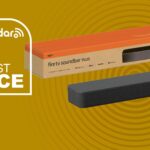 Amazon fire tv soundbar on yellow background