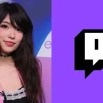 Split image showing Twitch streamer Emiru on one side and the Twitch logo on the other, symbolizing her connection to the platform and the controversy surrounding TwitchCon.